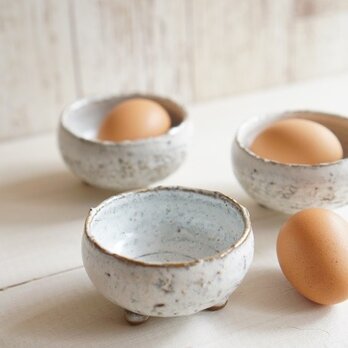 三つ足小鉢　月下白　No.402