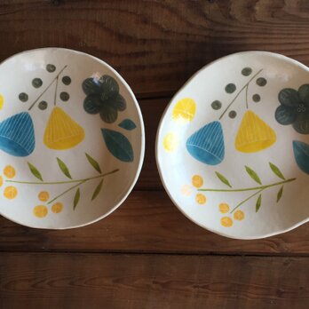 flower plate　ｰblue&yellowｰの画像