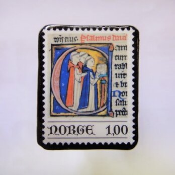 ノルウエー　切手ブローチ1020の画像