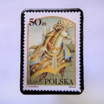 ポーランド　切手ブローチ1026の画像