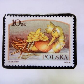 ポーランド　切手ブローチ1028の画像