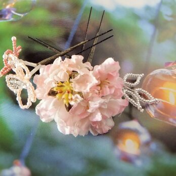 夢宵さくら＆ビジューフラワーの花かんざし 3本セットの画像