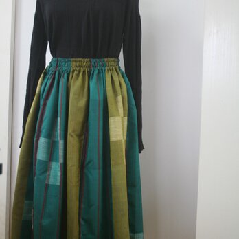 たっぷりギャザー銘仙スカート