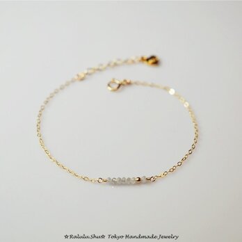 「永遠不変」14KGF　天然ダイヤモンド　ラッキー7　ブレスレット