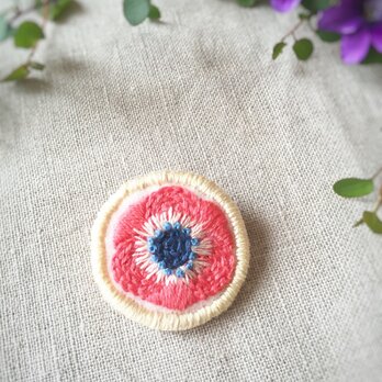 アネモネのお花ブローチ