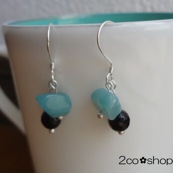 ミントチョコみたいなピアス　～天然石の可愛いピアス