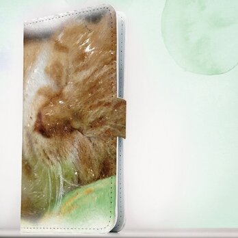 全機種対応 手帳型 スマホケース iPhoneXs iPhone9 iPhoneXs MaxiPhoneX 猫 眠り猫アップ!の画像