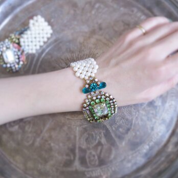 ヴィンテージビジュー&パールブレスレット vintage bracelet <PCL-RBgr>