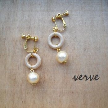 WOOD×COTTON P/G EARRINGSの画像