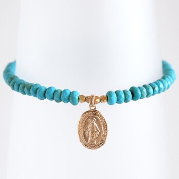 14KGF Turquoise Medai Braceletの画像