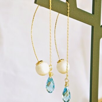 アクアマリンのアメリカンピアス　　06