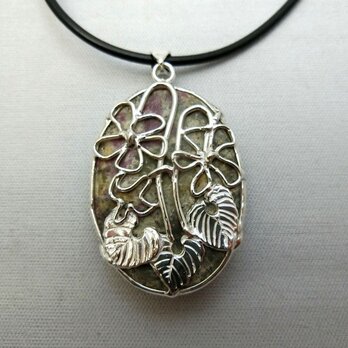 スミレ　リバーシブルペンダント（ルビーマトリックス）