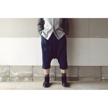 【S~M／NAVY】SARROUEL PANTS  (COTTON VIYELLA）