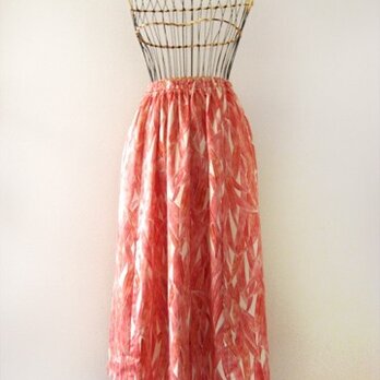 着物リメイク：綸子の笹の葉模様のスカートの画像