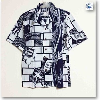試作サンプル　纏柄浴衣リメイクアロハシャツ2（メンズ）の画像