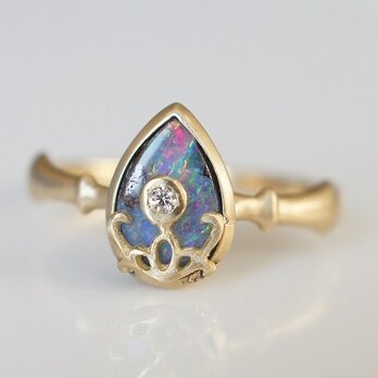 <couver ture>ボルダーオパールリング　K10（No.116)　