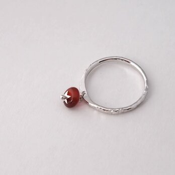 一粒トマトの指輪　完熟　可動タイプ　カーネリアン　SV925【受注生産】の画像