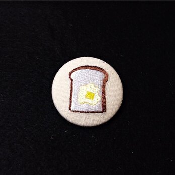 刺繍ボタンブローチ　「食パン」の画像