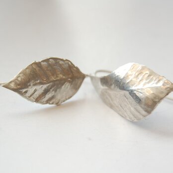 葉っぱのピアス　［SILVER950］