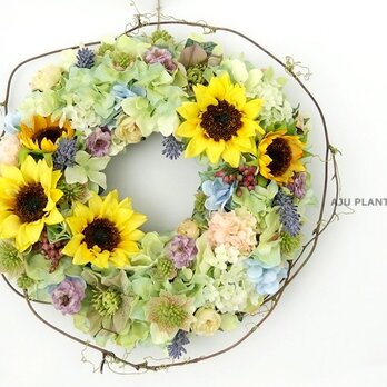 Wreath (5) ～Sunflower～ 30-33cmの画像