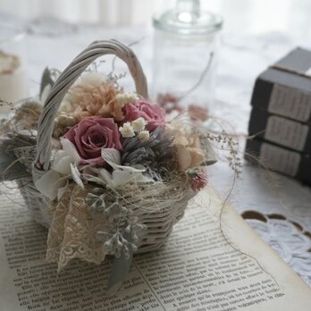 flower basket(white)の画像