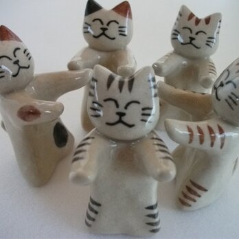 猫の箸置き５個セット（ちょうだいミックス）の画像