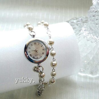 【再販】<受注制作>ブレス腕時計・2連巻き(シャンパン系)･Bの画像