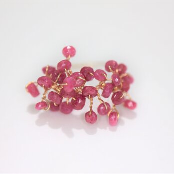 ルビーの漂うリング　Seaweed Ruby 14kgf
