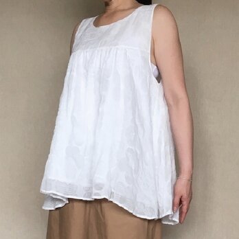 discount 9500⇒7500円　花柄リップル　コットンローン　キャミブラウス