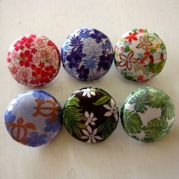 ハワイアン＊くるみボタンヘアゴム大