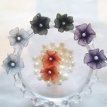 淡色＊花＊ピアス