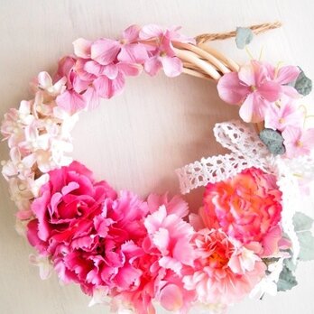 可愛い小花のミニリース・ピンク１の画像