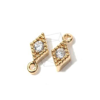 PDT-023-G【4個入り】CZダイヤモンド型ペンダント,CZ Diamond Shaped Pendantの画像