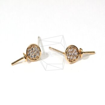 ERG-038-MG【2個入り】キュービックラウンドピアス,CZ Cubic round Earringの画像