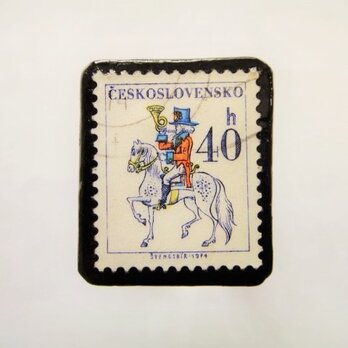アップサイクル　チェコスロバキア　馬切手ブローチ1102の画像