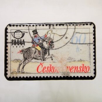 アップサイクル　チェコスロバキア　馬切手ブローチ1117の画像