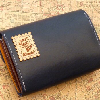【A様オーダー品】本ヌメ革 ファスナー付き財布（紺）の画像