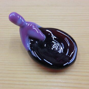加賀野菜 ガラス箸置き ヘタ紫なすの画像