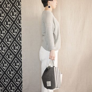 quilting patchwork bucketbag (sumi gray)の画像