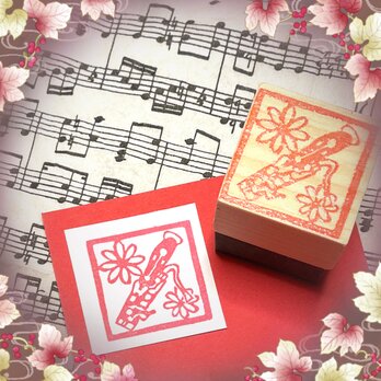 ♪楽器はんこ〓【ファゴット】3cm四方の画像