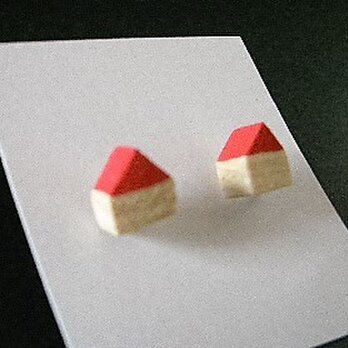 おうち　ピアス　red