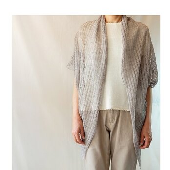 再販ラスト1点在庫ありー春夏リネンシルクのジレ - ベージュ