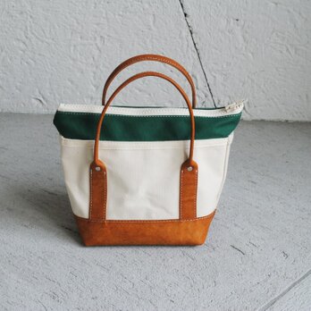 exchange tote(Ssize・short handle・off-white×green)