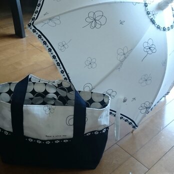 お揃いの日傘とトートバッグ☆　オーダーいたします☆