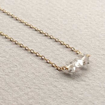 ハーキマーダイヤモンドクォーツのネックレスの画像