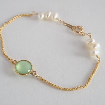 STONE Chalcedony bracelet seagreenの画像