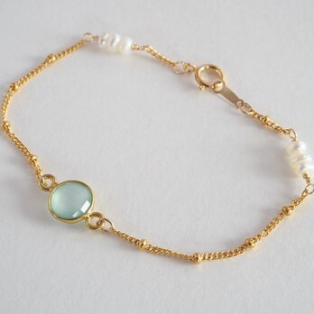 STONE Chalcedony bracelet seablueの画像