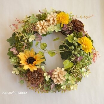 森を照らす光：sunflower wreathの画像