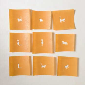 ステンシル型紙（猫・9枚）の画像