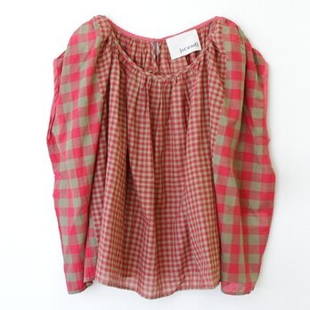 インドカディーギャザートップス -赤ギンガム-　8512-01001-75